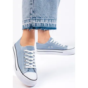 Dámské tenisky Exkluzívní dámské tenisky modré bez podpatku 37