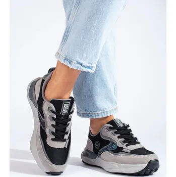 Dámské tenisky Big Star Shoes Módní šedé tenisky dámské bez podpatku 36