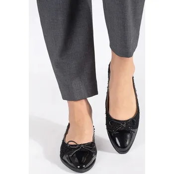 Dámské baleríny Stylové baleríny dámské černé bez podpatku 36