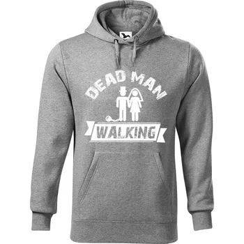 Pánská mikina DOBRÝ TRIKO Pánská mikina s potiskem Dead man walking Velikost pánské mikiny: 5XL, Barva: Tmavě šedý melír