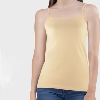 FANNIFEN Dámské klasické jednobarevné tílko BX503 Barva: Béžová, Velikost: L