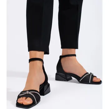 Dámské sandále Goodin Luxusní sandály dámské černé na širokém podpatku 36