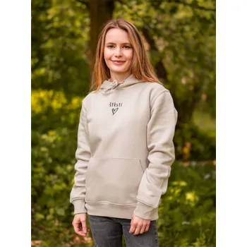 Dámská mikina Zachraňte dámská béžová mikina Štěstí - volný střih Pískově béžová XS - 0434