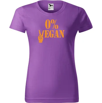Dámské tričko DOBRÝ TRIKO Dámské tričko s potiskem 0% vegan Barva: Fialová, Velikost: L