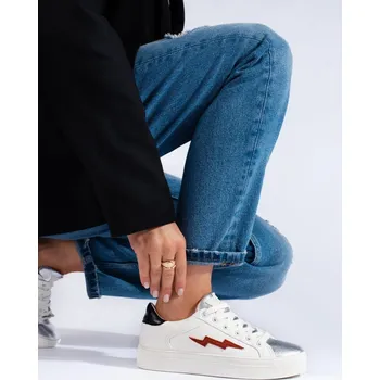 Dámské tenisky Moderní dámské bílé tenisky bez podpatku 38