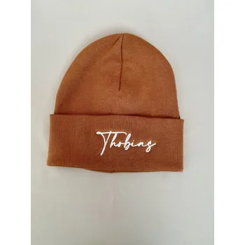 Čepice Zimní čepička s výšivkou Thobias, hnědá