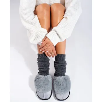 Dámské pantofle Komfortní dámské pantofle šedé bez podpatku 36-37