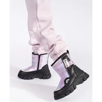 Dívčí kozačky Módní kotníkové boty dětské fialové bez podpatku 31