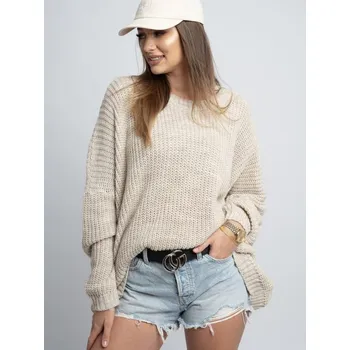 Dámský svetr Oversize dámský svetr COCO BEIGE