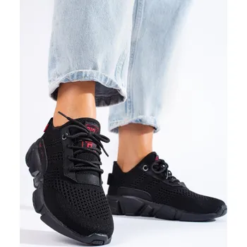 Dámské tenisky Big Star Shoes Jedinečné dámské tenisky černé bez podpatku 37