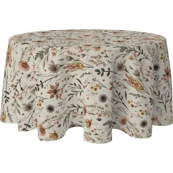 ubrus KULATÝ UBRUS NA DEKORATIVNÍ STŮL 140 CM, ODOLNÝ PROTI SKVRNÁM, VZOR 392