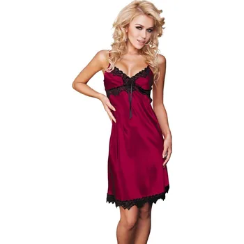 Dámská noční košile DKAREN Dámská noční košilka Viola bordo XXL