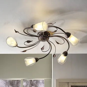 ONLI Stropní světlo Liliana, 5 žárovek, černé, červenozlaté, kov černá-červená-zlatá, čirá 5 x 6 W LED - Doprava zdarma