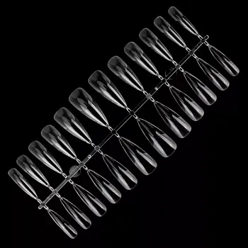 Umělé nehty Profesionální flexi tipy, 240 ks - MANDLOVÝ TVAR (čiré, s matnou ploškou) (Umělé nehty mandlové, matná ploška)