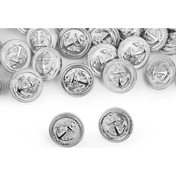 Knoflík Knoflík plastový Kotva 15mm (Knoflík plastový kotva stříbrný)