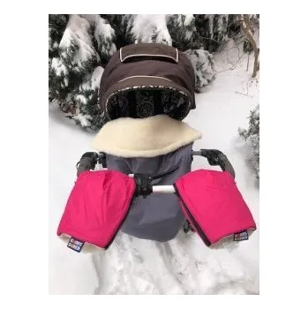 Kojenecká souprava Kaarsgaren Růžový fusak a rukavice na kočárek merino ovčí vlna