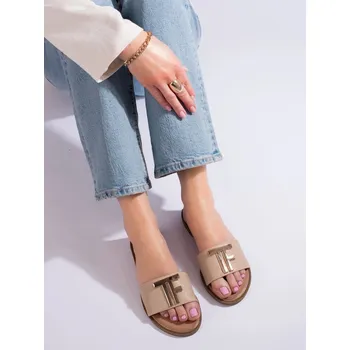 Dámské žabky W. Potocki Jedinečné dámské béžové nazouváky bez podpatku 37