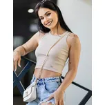 Dámský vroubkovaný croptop VSB LOLLY béžový
