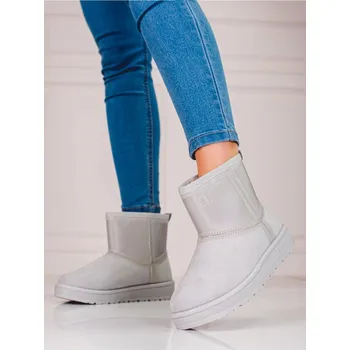 Dámské válenky Big Star Shoes Trendy dámské sněhule šedé bez podpatku 38