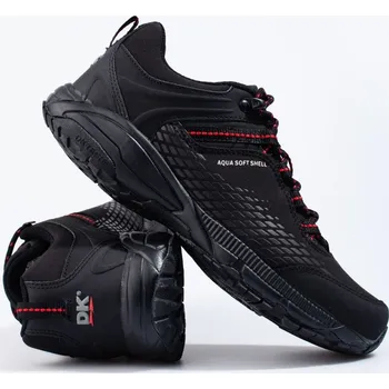 Pánská treková obuv DK Designové pánské trekingové boty černé bez podpatku 45
