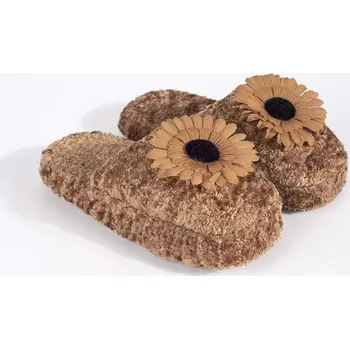 Dívčí bačkory Pěkné dětské hnědé papuče bez podpatku 32