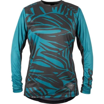 cyklistický dres TSG Floral Langarmtrikot Damen – dámský MTB dres s dlouhým rukávem Ocean Depths/Black Velikost: M