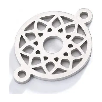 Přívěsek Přívěsek z nerezové oceli se dvěma očky - květ života,16 mm, ocel 304