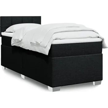 Postel vidaXL Box spring postel s matrací 90x190 cm textil [3285744] Barva: Černá