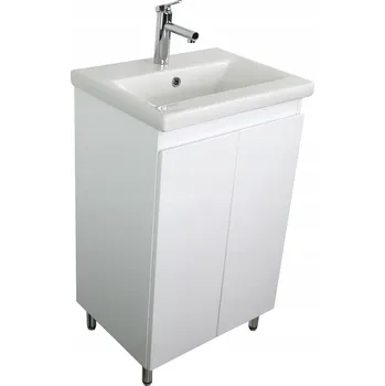 Koupelnový nábytek Skříňka pod umyvadlo Meblico bílá MDF lesklá, dvoudveřová, s umyvadlem