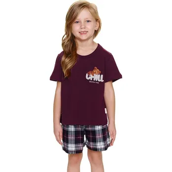 Chlapecké a dívčí pyžamo Chill teddy vínové 134/140