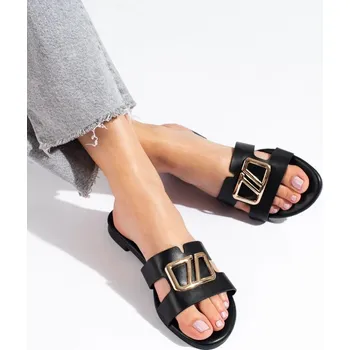 Dámské žabky Módní nazouváky černé dámské bez podpatku 37