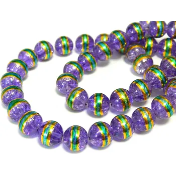 Dětské navlékací korálky Návlek, korálky, 70 ks, zelenofialové, skleněné, 12 mm