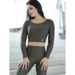 Dámský sportovní crop top VSB NEWSKIN khaki