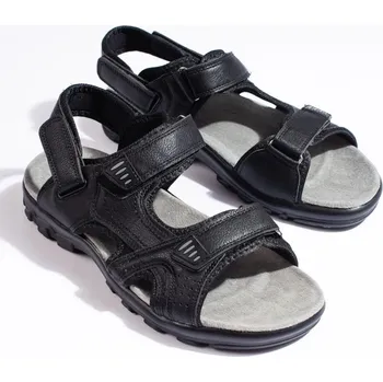 Pánské sandále Originální sandály pánské černé na plochém podpatku 45