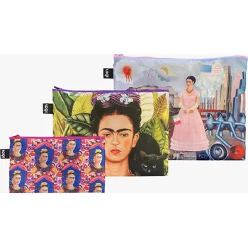 Kosmetická taška Taštičky na zip 3 ks LOQI FRIDA KAHLO Self Portrait, The Frame