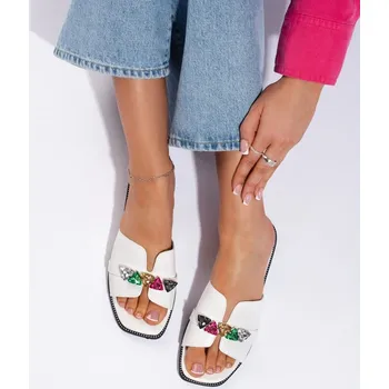 Dámské žabky Krásné bílé nazouváky dámské bez podpatku 37