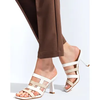 Dámské žabky Goodin Praktické dámské nazouváky bílé na širokém podpatku 40