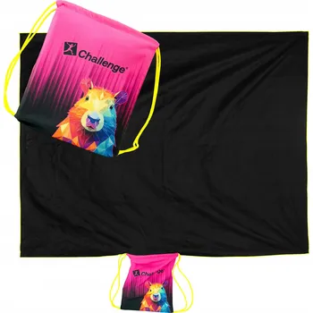 Pikniková deka PIKNIKOVÁ DEKA PLÁŽOVÁ S PYTLEM 2V1 PODLOŽKA 145x145 cm Challenge Kapybara