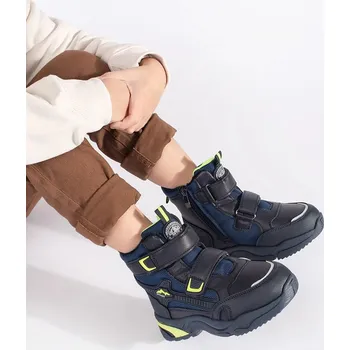 Dívčí kozačky Exkluzívní tmavě modré dětské kotníkové boty bez podpatku 29