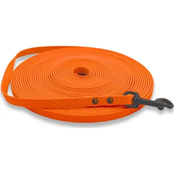 Vodítko pro psa PafDog® lehké voděodolné HEXA stopovací vodítko ploché, 1cm, 4 délky - neonově oranžová DÉLKA VODÍTKA: 10 metrů