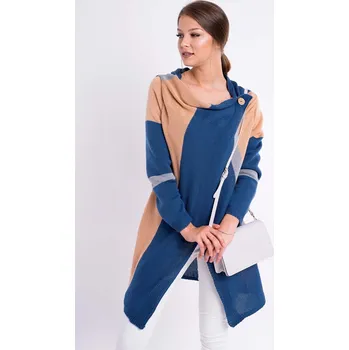 Dámské oblečení Pletený dámský kardigan ODESSA modrý - cappuccino