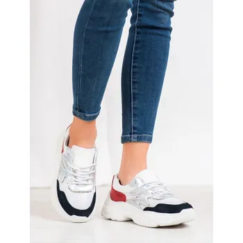 Dámské tenisky Filippo Komfortní barevné dámské tenisky bílé bez podpatku 37