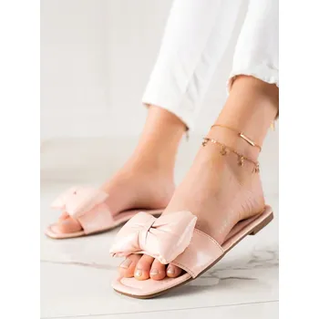 Dámské žabky Stylové růžové dámské nazouváky bez podpatku 37