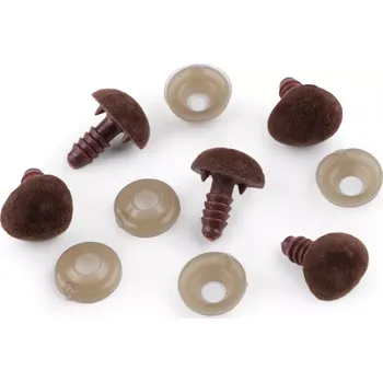 Příze Bezpečnostní nosík sametový hnědý 14x15 mm (Bezpečnostní nosík sametový hnědý 14x15 mm)