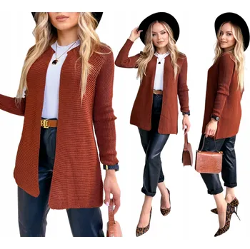 Dámský svetr Awanti dámský svetr oranžový rovný do půlky stehen univerzální velikost