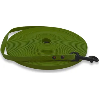 Vodítko pro psa PafDog® lehké voděodolné HEXA stopovací vodítko ploché, 1cm, 4 délky - olivově zelená DÉLKA VODÍTKA: 10 metrů