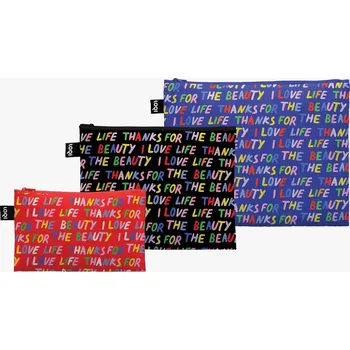 Kosmetická taška Taštičky na zip 3 ks LOQI LOVE LIFE