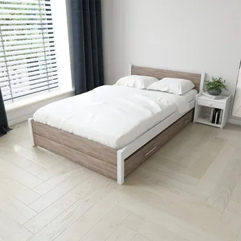 Postel EB Postel z masivu IRIS DOUBLE - 180×200 cm Bílá/DUB LANÝŽ