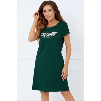 Dámská noční košile Noční košilka Italian Fashion Florisa - bavlna Tmavě zelená L