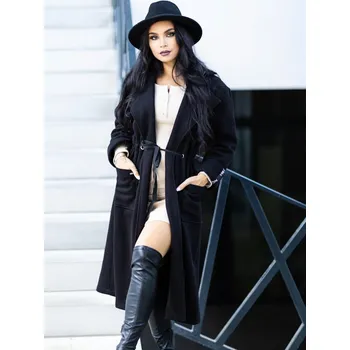 Dámské oblečení Dámský stylový kabát VSB KLOE černý